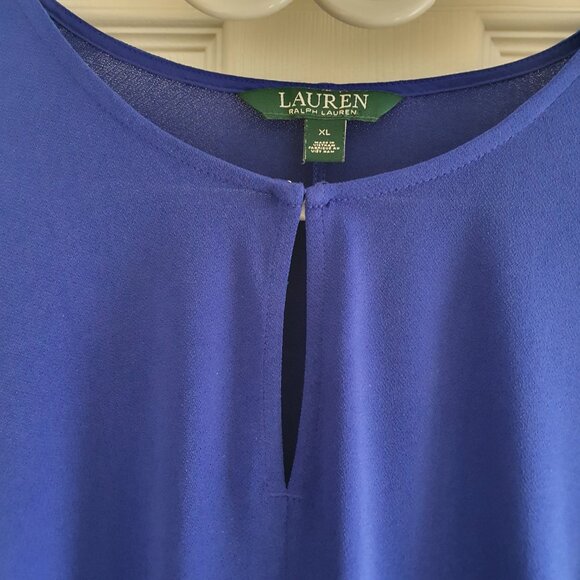 Lauren Ralph Lauren Cobalt Blue Keyhole Tunic Top XL - Picture 4 of 7